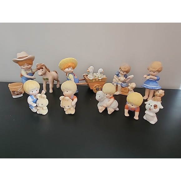 Enesco Country Cousins Lot 13pcs Farm Friends Horse Geese Pigs‎ Kitty Rabbit Pup - Picture 2 of 3